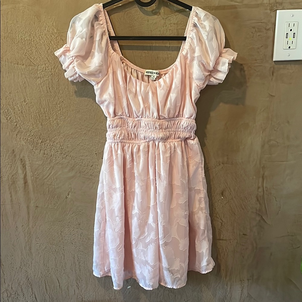 Inspired Hearts Light Pink Textured Dress